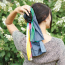 Disability Pride Small Scarf | Disability Flag Color Rainbow Stripe Bandana | 30" x 18"