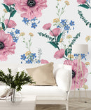 Voguish Modern Pink Poppies Wallpaper