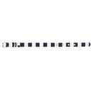 Dog Collar and Leash in Cabana Black and White Stripes | Faux Saffiano Leather
