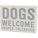 Dogs Welcome Box Sign And Dish Towel Set | Gift for Her