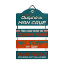 Miami Dolphins Wooden Man Cave Dangle Sign
