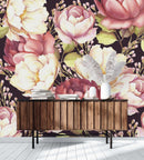 Dark Wallpaper with Peonies