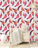 Flamingos and Feathers Wallpaper