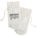 Drink up Grinches Christmas Canvas Wine Bag