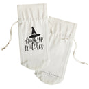 Drink Up Witches! Cotton Canvas Wine Bag