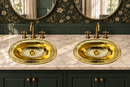 Unlacquered Brass Oval Sink - Moroccan Drop-In Engraved Sink