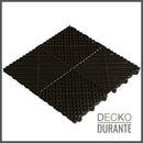 Garage Tile - BLACK - Interlocking PP Flooring - High End Polypropylene | 100% Recyclable | DECKO DURANTE (15.8" x 15.8" x 0.7" tile)
