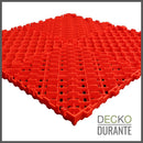 Garage Tile - <b>RED</b> - Interlocking PP Flooring - High End Polypropylene | 100% Recyclable | DECKO <b>DURANTE</b> (15.8" x 15.8" x  0.7" tile)