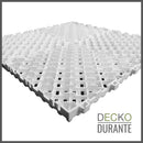 Garage Tile - WHITE - Interlocking PP Flooring - High End Polypropylene | 100% Recyclable | DECKO DURANTE (15.8" x 15.8" x 0.7" tile)