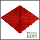 Garage Tile - <b>RED</b> - Interlocking PP Flooring - High End Polypropylene | 100% Recyclable | DECKO <b>DURANTE</b> (15.8" x 15.8" x  0.7" tile)