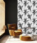 Contemporary Dark Leaves Wallpaper Chic