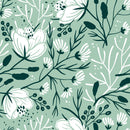 Voguish Green Floral Wallpaper Fashionable High-Quality
