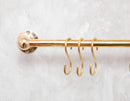 Unlacquered Brass Wall Mount Pot Rail Bar With Hooks
