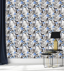 Voguish Blue Flowers Wallpaper Smart High-Quality