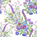 Modish Violet Flowers Wallpaper Chic