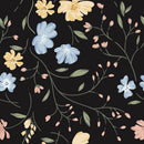 Little Flowers on Black Background Wallpaper