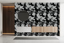 Grey Hand Drawn Flowers Wallpaper