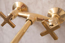 Wall Mounted Unlacquered Brass Faucet , Antique Brass Faucet