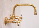 Wall Mounted Unlacquered Brass Faucet