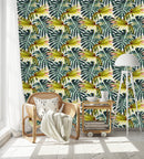 Fashionable Exotic Leaves Wallpaper