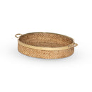 Lovecup Amelia Woven Bamboo and Brass Oval Trays, Set of 2 L059
