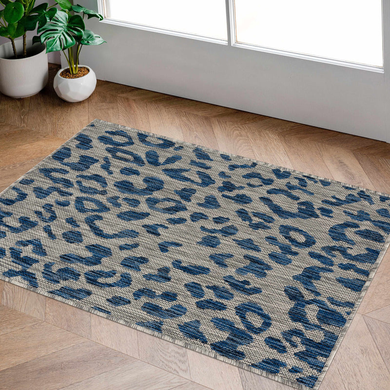 Skipsea Blue Leopard Performance Rug