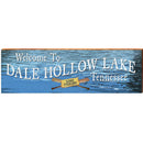 Welcome to Dale Hollow Lake Tennessee Gone Fishing Water | Wall Art Print on Real Wood