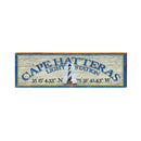 Cape Hatteras, North Carolina Lighthouse Latitude Longitude Wooden Sign | Wall Art Print on Real Wood