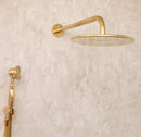 Unlacquered Brass Shower Set Head & Handheld Set