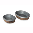 Lovecup Galvanized Lined Wooden Oval Trays Set of 2 L096
