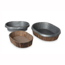 Lovecup Galvanized Lined Wooden Oval Trays Set of 2 L096