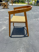 Teak Dining Chair w/woven Rope Seat