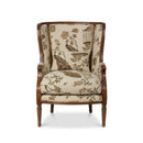 Lovecup Chinoiserie Inspired Pattern Wood Framed Wing Chair L027