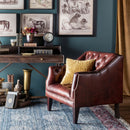 Lovecup Mahogany Leather Library Chair L068