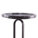 12" Black Round Side Table