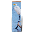 Egret Perched on Branch | Wall Art Print on Real Wood