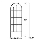 Outdoor 80-inch Tall Garden Trellis in Black Powder Coated Steel Finish