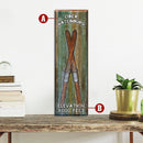 Lodge Wood with Cross Skis Customizable
