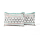 Turquoise Pink Grey Lightweight 6 Piece Elephant Pattern Daybed Cover Quilt Set