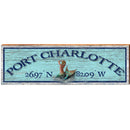 Port Charlotte Mermaid Blue Latitude Longitude | Wall Art Print on Real Wood