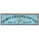 Port Charlotte Starfish Blue Latitude Longitude | Wall Art Print on Real Wood