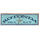 Rotonda Starfish Blue Latitude Longitude | Wall Art Print on Real Wood