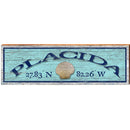 Placida Sea Shell Blue Latitude Longitude | Wall Art Print on Real Wood