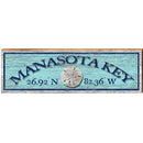 Manasota Key Sand Dollar Blue Latitude Longitude | Wall Art Print on Real Wood