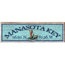 Manasota Key Mermaid Blue Latitude Longitude | Wall Art Print on Real Wood