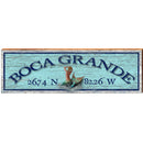 Boca Grande Mermaid Blue Latitude Longitude | Wall Art Print on Real Wood