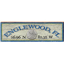 Englewood, Fl Sand Dollar White/Yellow Latitude Longitude