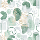 Green Abstract Wallpaper with Leaves