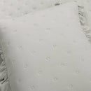 Full/Queen Lightweight Grey Ruffle Reversible Oversized 3 Piece Quilt Set