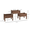Brown 3 Wooden Elevated Planter Raised Garden Beds